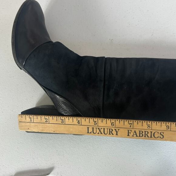 Marsey Boots Women's Size 36 .5 5.5 Black Leather Zip Up Block Heel Punk - Picture 11 of 12